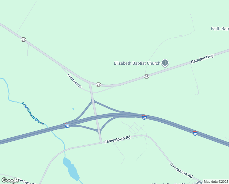 map of restaurants, bars, coffee shops, grocery stores, and more near 25 Crescent Circle in Bishopville