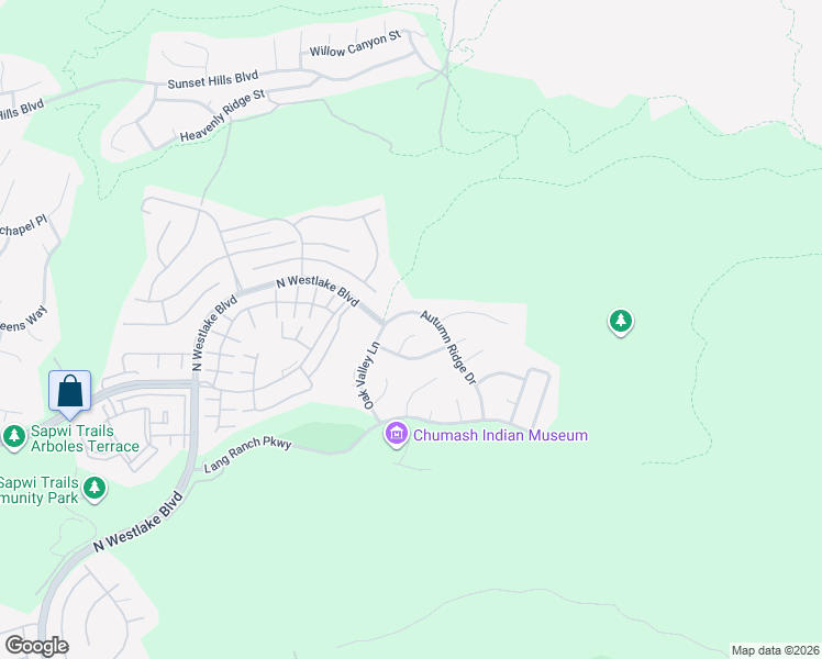 map of restaurants, bars, coffee shops, grocery stores, and more near 2733 Rocky Point Court in Thousand Oaks
