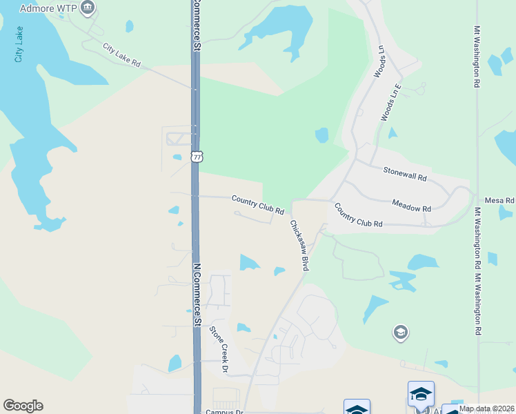 map of restaurants, bars, coffee shops, grocery stores, and more near 701 Country Club Road in Ardmore