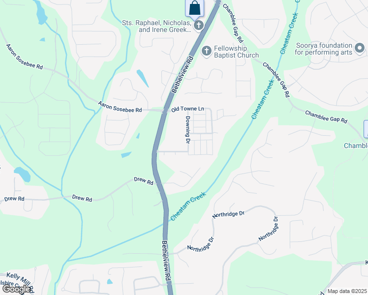 map of restaurants, bars, coffee shops, grocery stores, and more near 3806 Carriage House Drive in Cumming