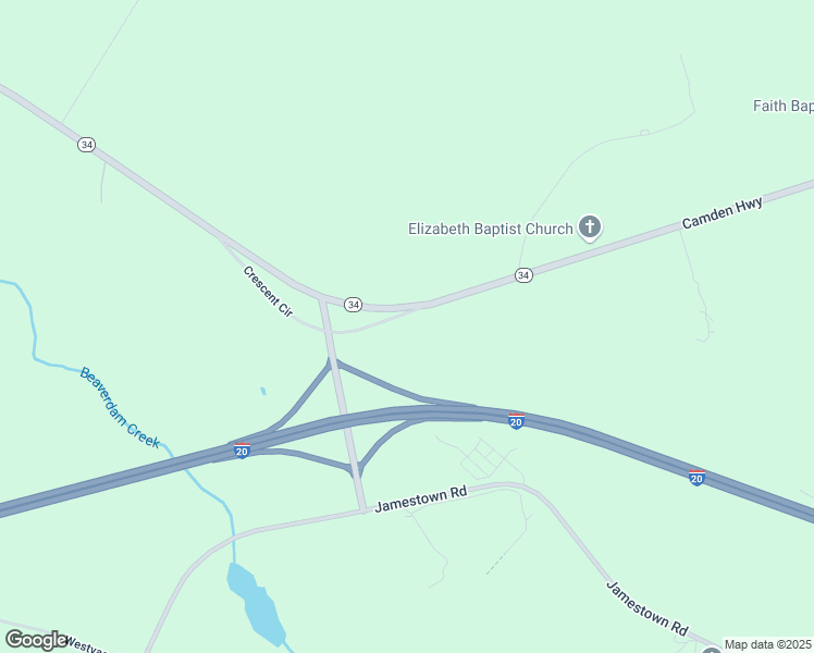 map of restaurants, bars, coffee shops, grocery stores, and more near 25 Crescent Circle in Bishopville