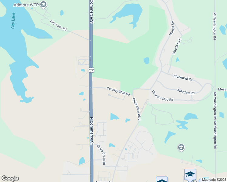 map of restaurants, bars, coffee shops, grocery stores, and more near 701 Country Club Road in Ardmore