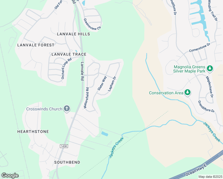 map of restaurants, bars, coffee shops, grocery stores, and more near 2056 Lapham Drive in Leland