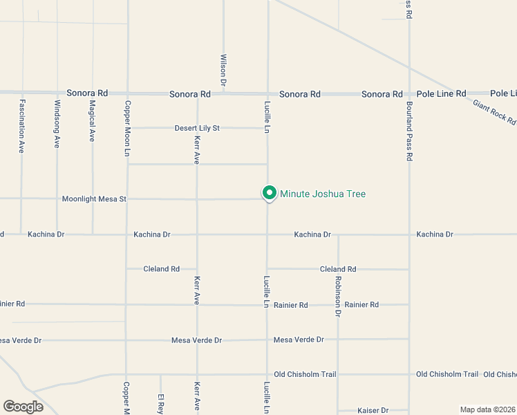 map of restaurants, bars, coffee shops, grocery stores, and more near 2024 Snoopy Trail in Joshua Tree