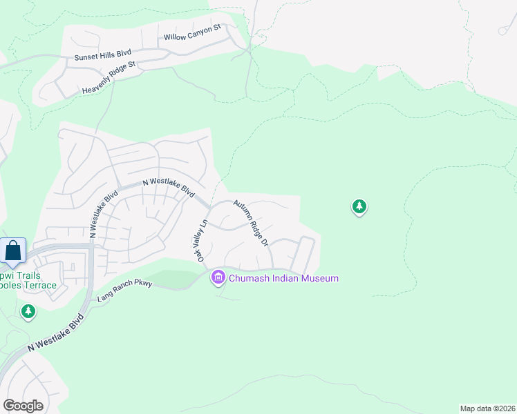 map of restaurants, bars, coffee shops, grocery stores, and more near 3442 Indian Ridge Circle in Thousand Oaks