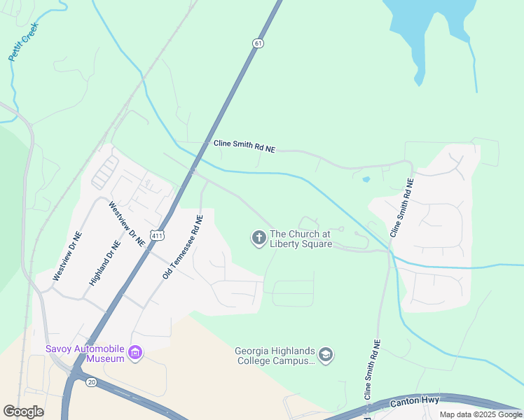 map of restaurants, bars, coffee shops, grocery stores, and more near 2001 Liberty Square Drive Northeast in Cartersville