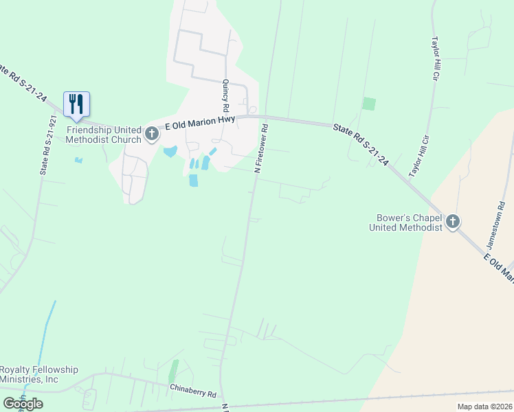 map of restaurants, bars, coffee shops, grocery stores, and more near 5628 Blue Cap Road in Florence