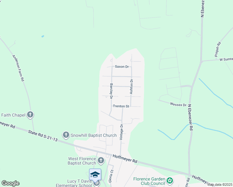 map of restaurants, bars, coffee shops, grocery stores, and more near 3405 Sussex Ct in Florence