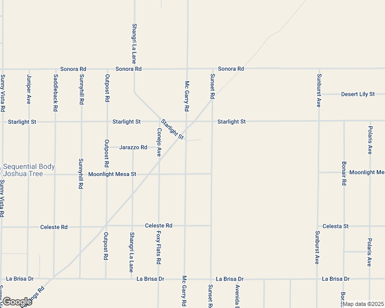 map of restaurants, bars, coffee shops, grocery stores, and more near 2025 Mc Garry Road in Joshua Tree