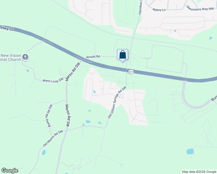 map of restaurants, bars, coffee shops, grocery stores, and more near 78 Old Gilliam Springs Road Southwest in Cartersville