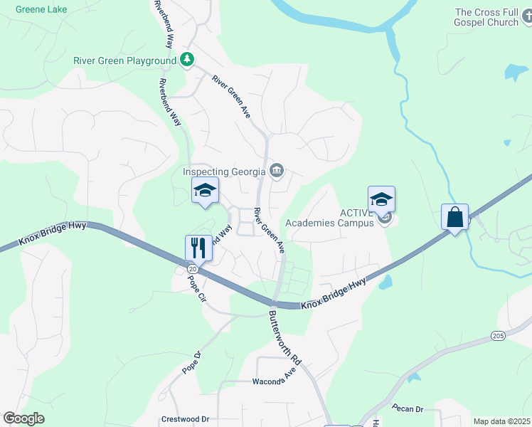 map of restaurants, bars, coffee shops, grocery stores, and more near 232 Providence Lane in Canton