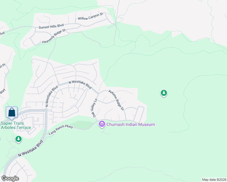 map of restaurants, bars, coffee shops, grocery stores, and more near 2746 Autumn Ridge Drive in Thousand Oaks