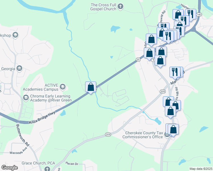 map of restaurants, bars, coffee shops, grocery stores, and more near 419 Pierpont Court in Canton