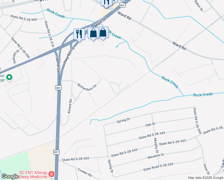 map of restaurants, bars, coffee shops, grocery stores, and more near 211 Williams Circle in Lugoff