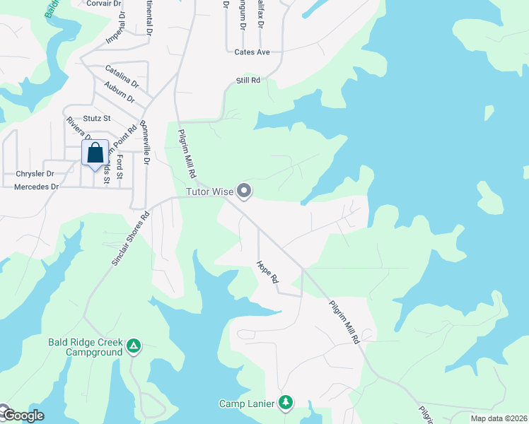 map of restaurants, bars, coffee shops, grocery stores, and more near 3445 Pilgrim Mill Road in Cumming