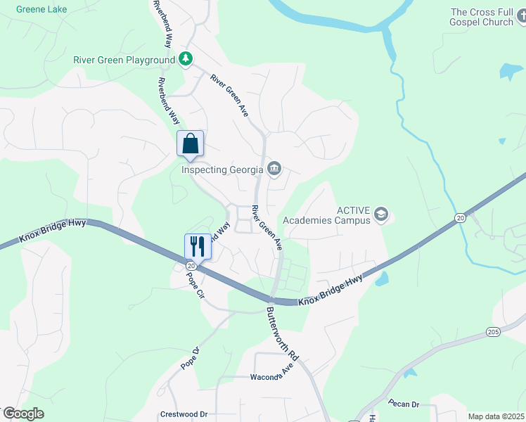 map of restaurants, bars, coffee shops, grocery stores, and more near 232 Providence Lane in Canton