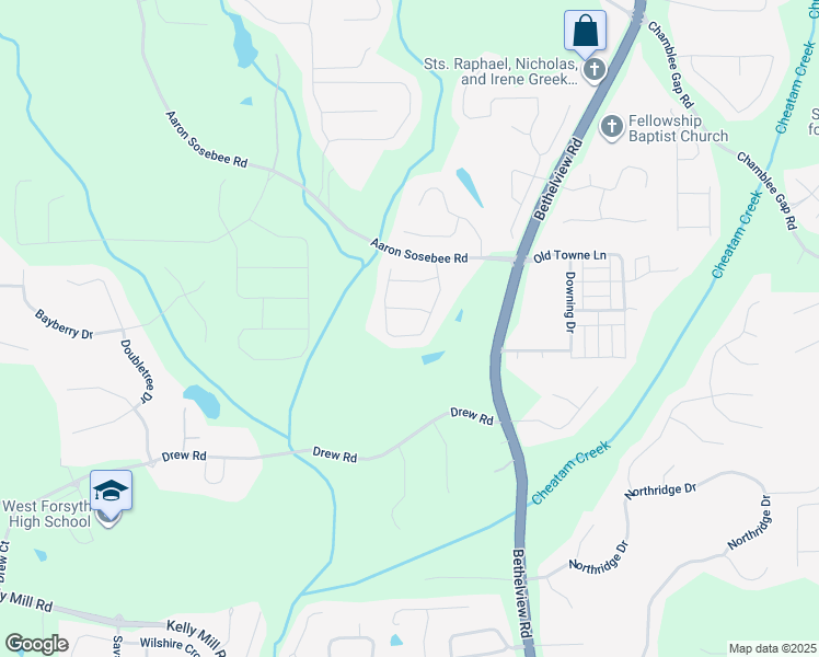 map of restaurants, bars, coffee shops, grocery stores, and more near 5350 Scenic Valley Drive in Cumming