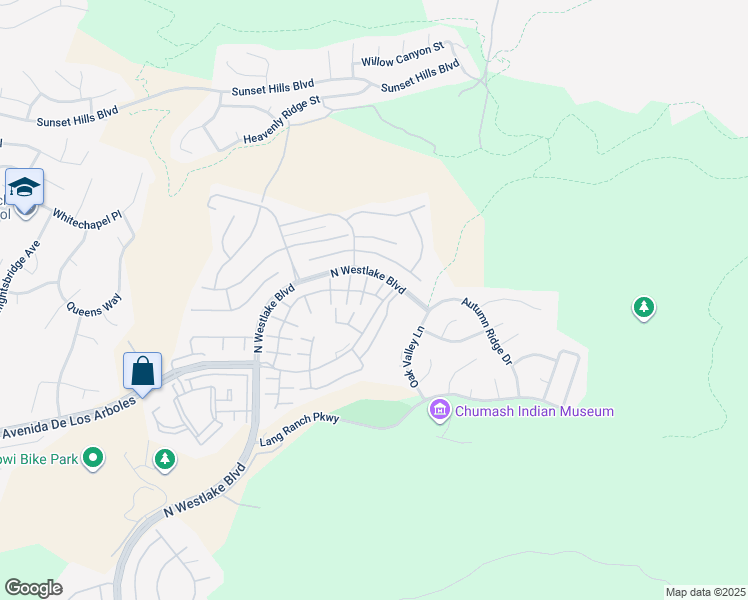 map of restaurants, bars, coffee shops, grocery stores, and more near 2944 Capella Way in Thousand Oaks