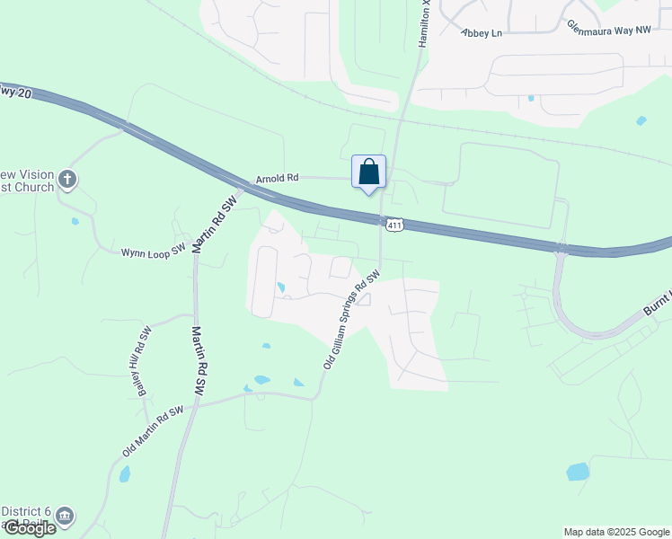 map of restaurants, bars, coffee shops, grocery stores, and more near 74 Gilliam Crossing in Cartersville