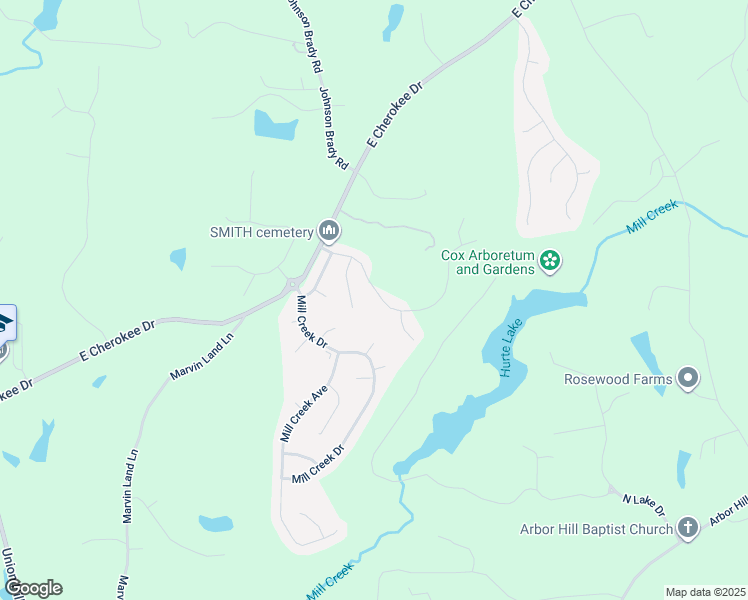 map of restaurants, bars, coffee shops, grocery stores, and more near 118 Little Shoals Drive in Canton