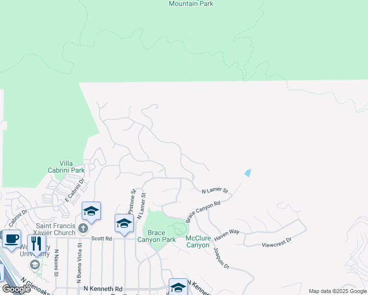 map of restaurants, bars, coffee shops, grocery stores, and more near 3322 Wedgewood Lane in Burbank