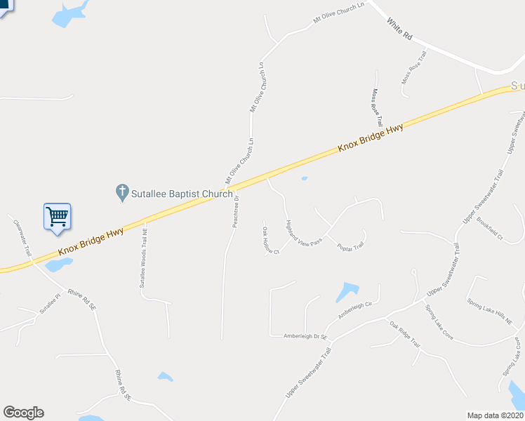 map of restaurants, bars, coffee shops, grocery stores, and more near 214 Oak Hollow Court in White