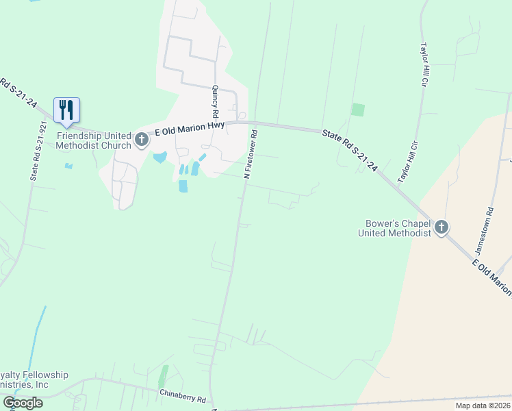 map of restaurants, bars, coffee shops, grocery stores, and more near 5628 Blue Cap Road in Florence