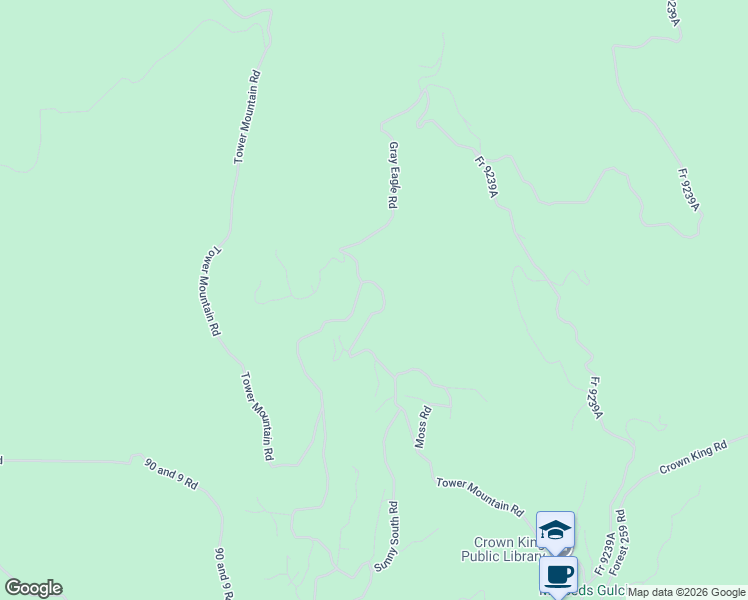 map of restaurants, bars, coffee shops, grocery stores, and more near 23106 Tower Mountain Road in Crown King