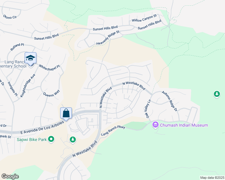 map of restaurants, bars, coffee shops, grocery stores, and more near 2756 Capella Way in Thousand Oaks