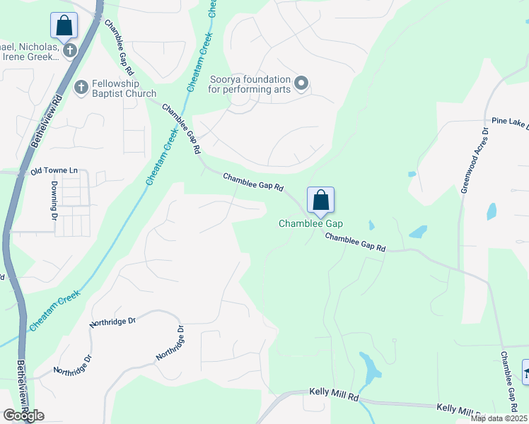 map of restaurants, bars, coffee shops, grocery stores, and more near 2470 Bridle Bridge Trail in Cumming