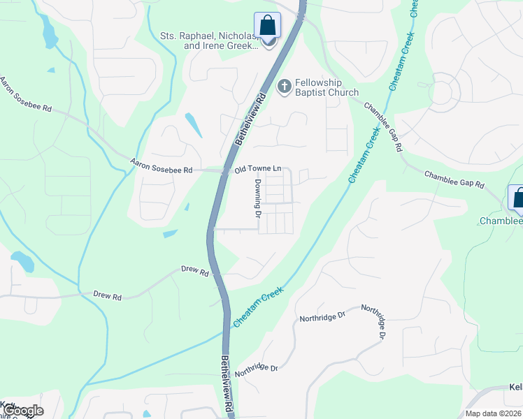 map of restaurants, bars, coffee shops, grocery stores, and more near 3704 Meeting Street in Cumming