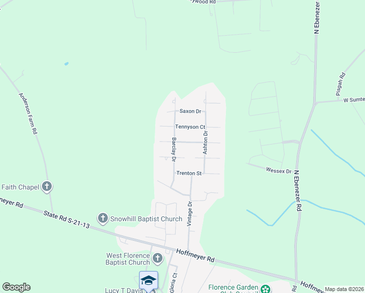 map of restaurants, bars, coffee shops, grocery stores, and more near 3405 Sussex Court in Florence