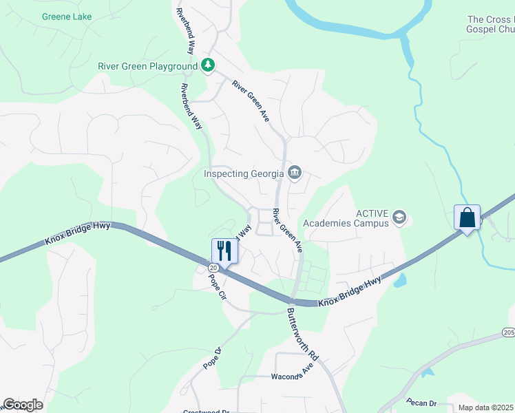 map of restaurants, bars, coffee shops, grocery stores, and more near 114 Jaime Drive in Canton
