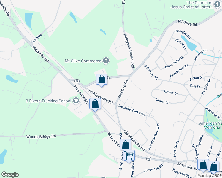 map of restaurants, bars, coffee shops, grocery stores, and more near in Commerce
