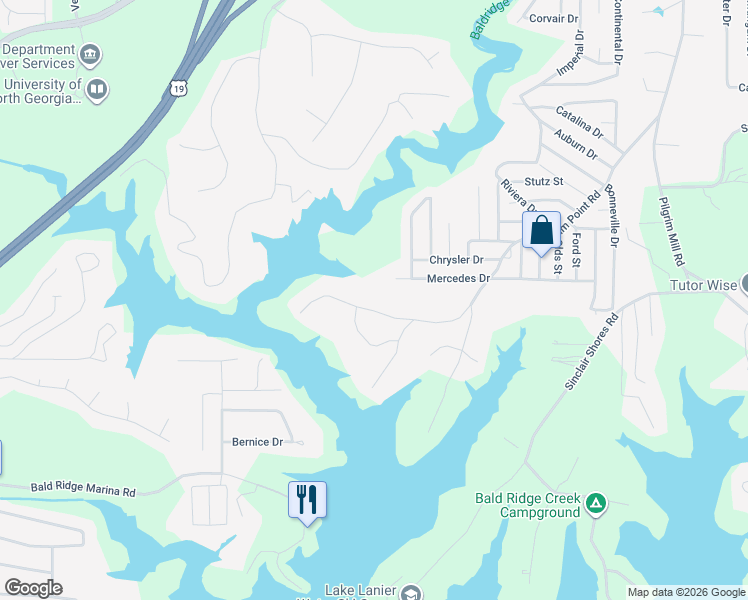 map of restaurants, bars, coffee shops, grocery stores, and more near 5555 Pilgrim Point Extension in Cumming
