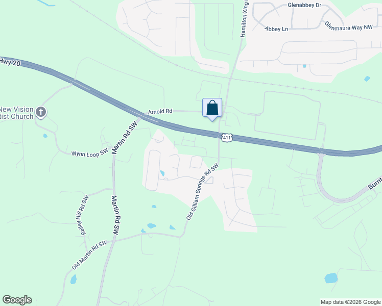 map of restaurants, bars, coffee shops, grocery stores, and more near 78 Old Gilliam Springs Road Southwest in Cartersville