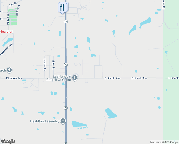 map of restaurants, bars, coffee shops, grocery stores, and more near 121 Robertson Street in Healdton