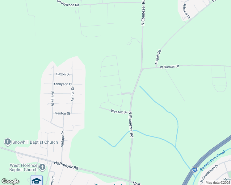 map of restaurants, bars, coffee shops, grocery stores, and more near 3106 Wainwright Court in Florence