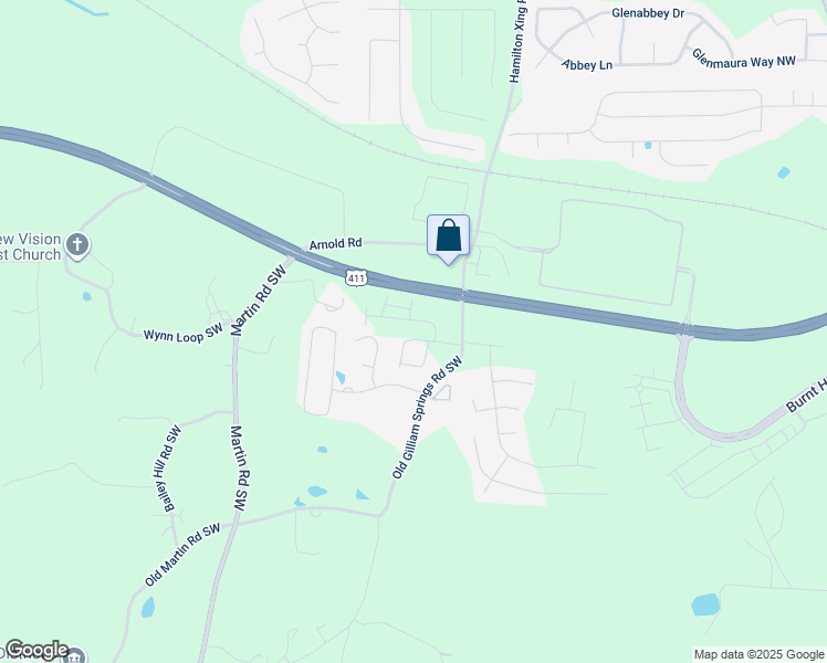 map of restaurants, bars, coffee shops, grocery stores, and more near 425 Hamilton Crossing Road Northwest in Cartersville