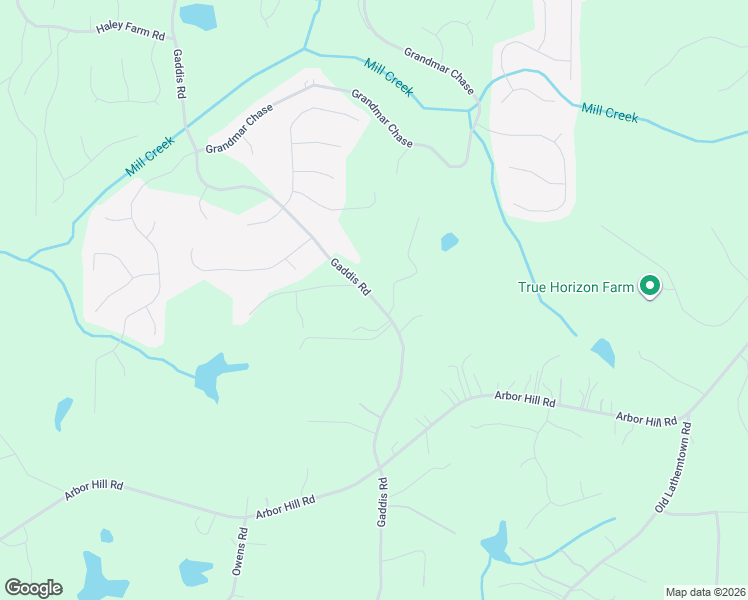 map of restaurants, bars, coffee shops, grocery stores, and more near Gaddis Road in Cherokee County