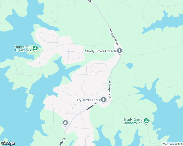 map of restaurants, bars, coffee shops, grocery stores, and more near 7390 Serenity Place in Cumming