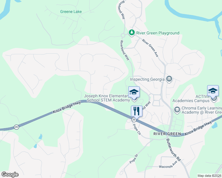 map of restaurants, bars, coffee shops, grocery stores, and more near 404 Legend Creek Point in Canton