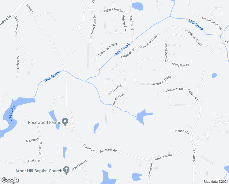 map of restaurants, bars, coffee shops, grocery stores, and more near 709 Park Haven Lane in Canton