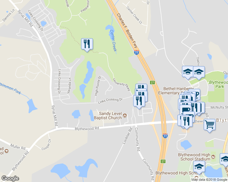 map of restaurants, bars, coffee shops, grocery stores, and more near 317 Brunner Circle in Blythewood