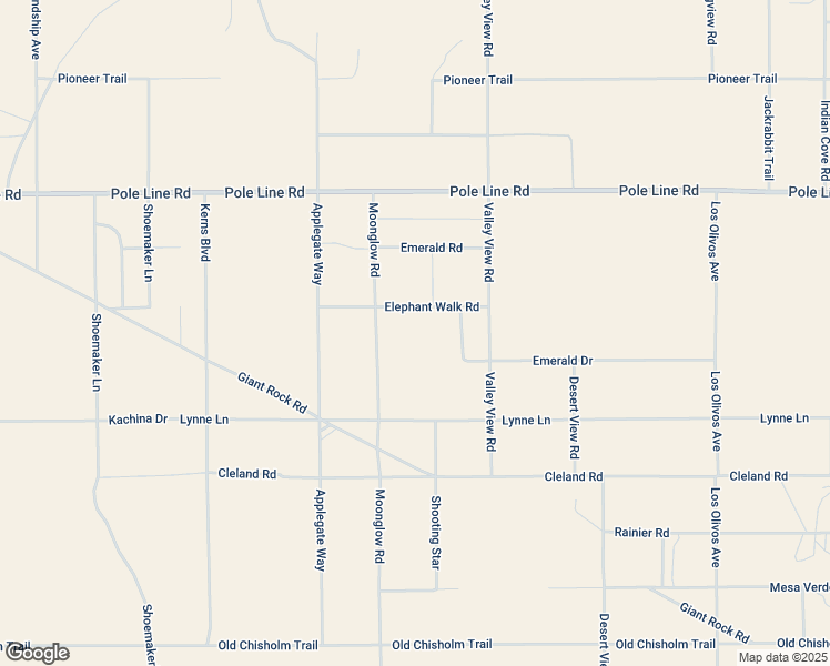 map of restaurants, bars, coffee shops, grocery stores, and more near 68365 Emerald Drive in Twentynine Palms