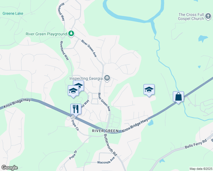 map of restaurants, bars, coffee shops, grocery stores, and more near 325 Willow Walk in Canton
