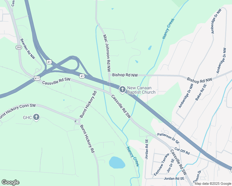 map of restaurants, bars, coffee shops, grocery stores, and more near 1022 Cassville Road Southeast in Cartersville