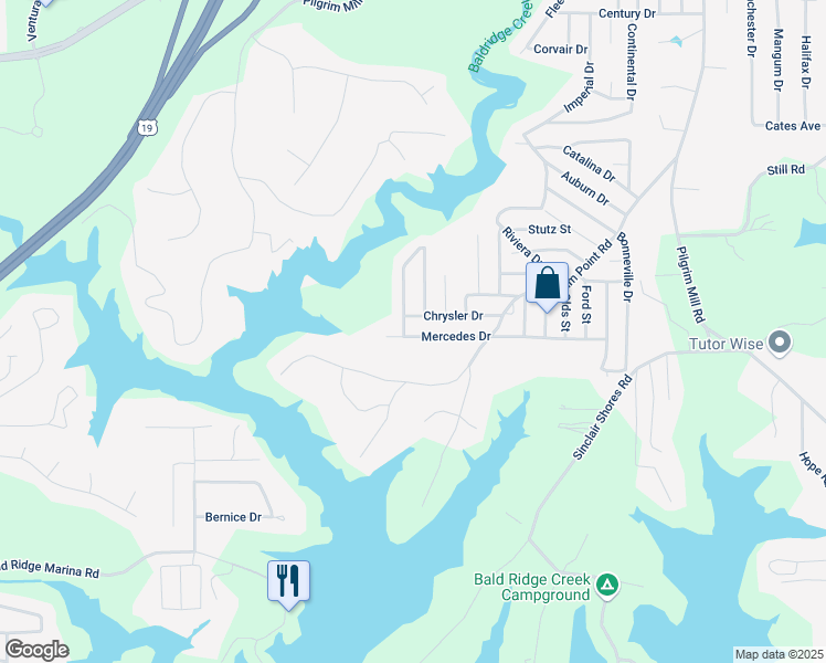 map of restaurants, bars, coffee shops, grocery stores, and more near 5540 Mercedes Drive in Cumming