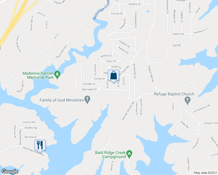 map of restaurants, bars, coffee shops, grocery stores, and more near 4875 Cord Street in Cumming