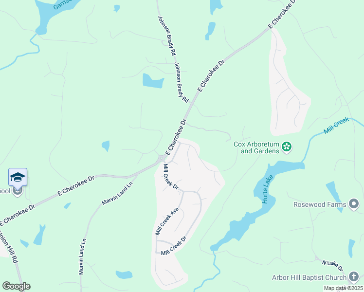 map of restaurants, bars, coffee shops, grocery stores, and more near 216 Toonigh Way in Canton